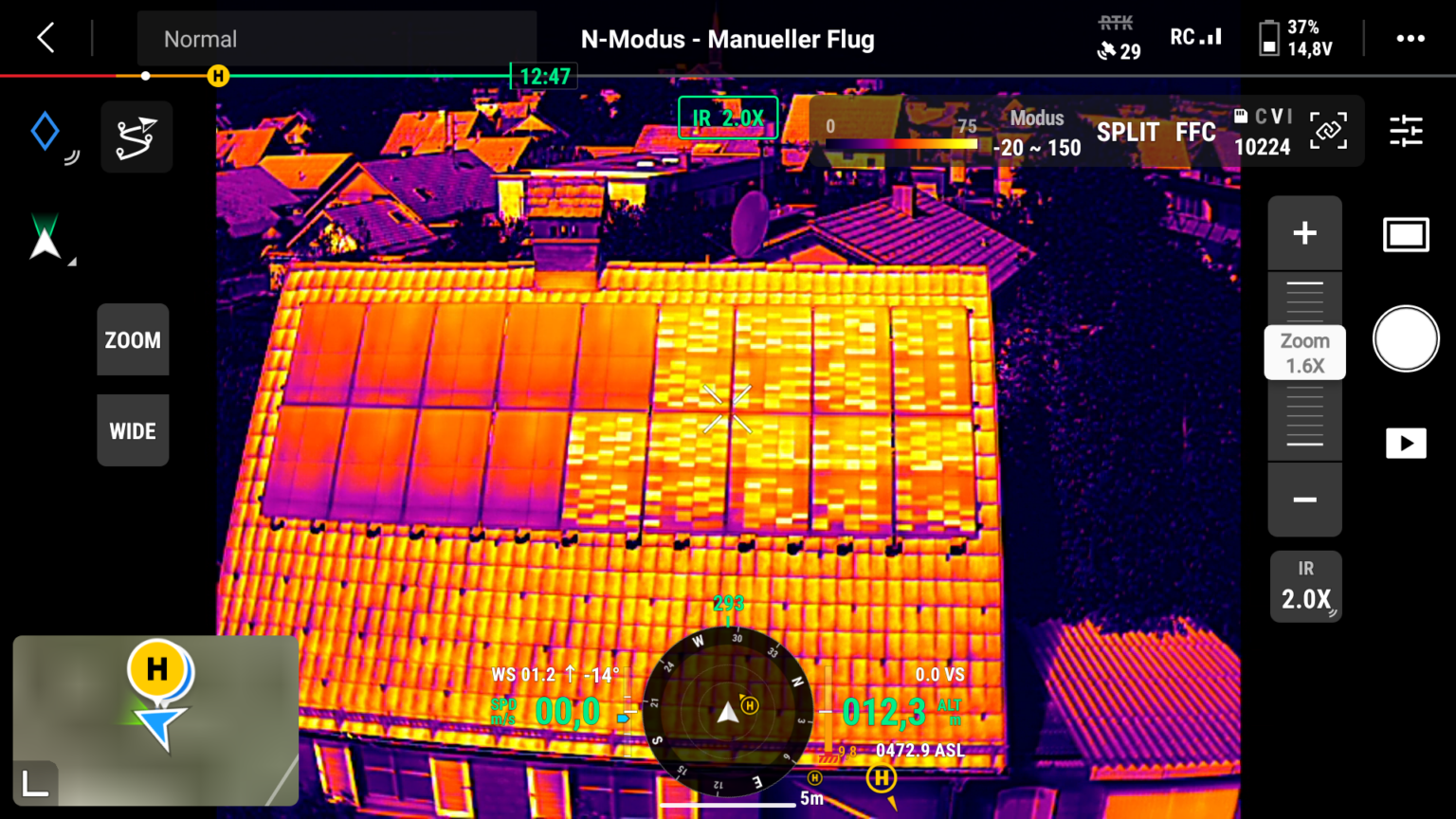 Thermografie bei einer Photovoltaik Wartung